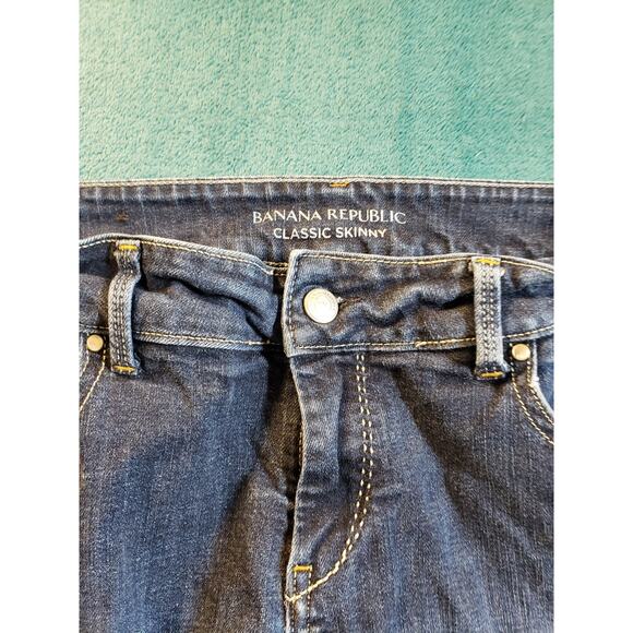 Banana Republic Jeans Sz 10 Womens Blue Stretch Pants Mid Rise Classic Skinny - Picture 6 of 12